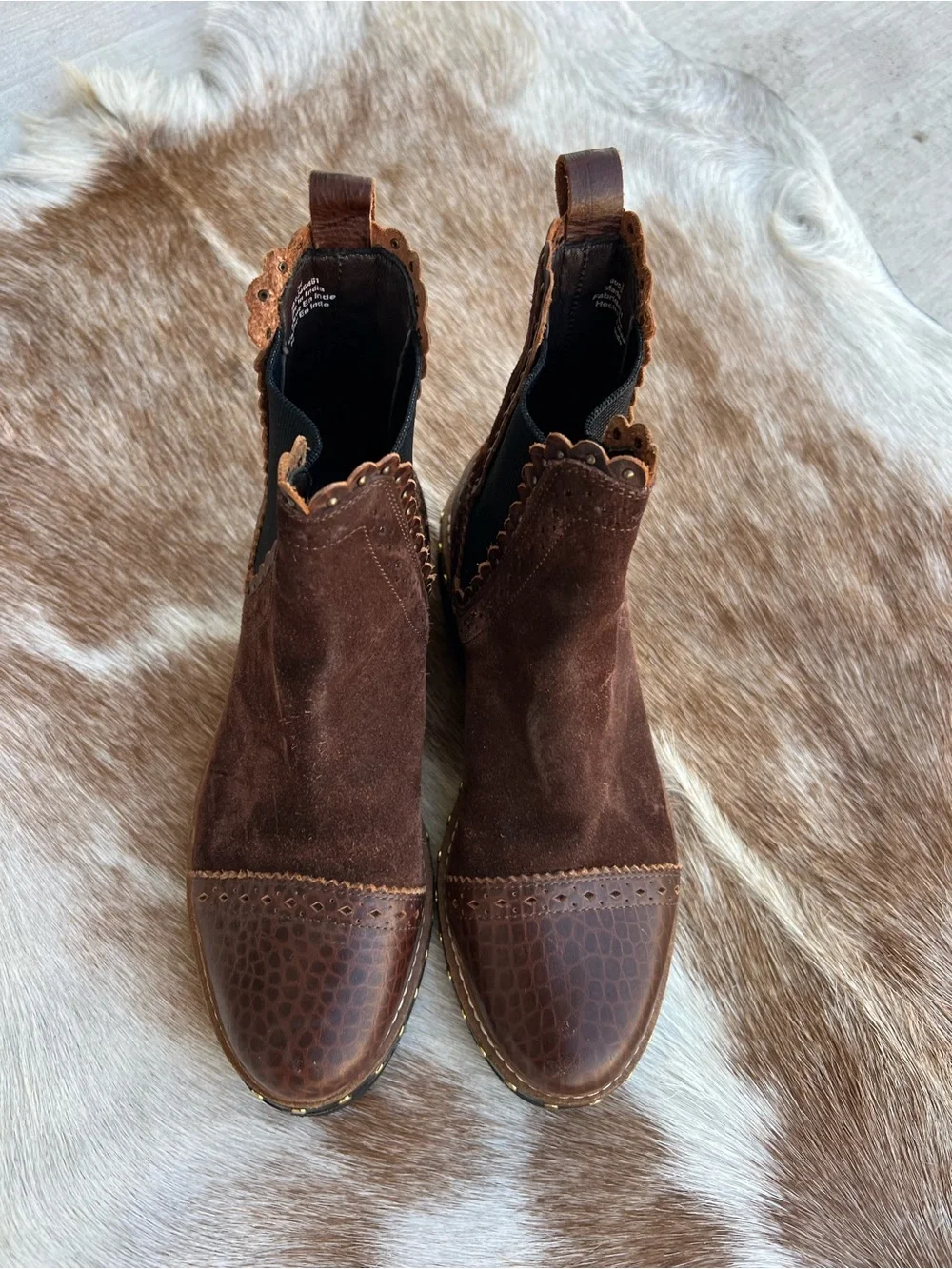 Free People Brown Suede & Leather Chelsea Booties size 36